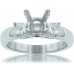 0.50 CT Ladies Princess Cut Diamond Semi Mount Engagement Ring